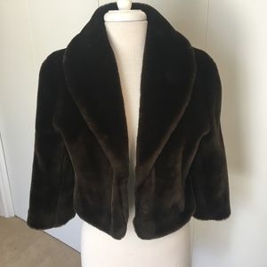 Studio 512 Brown Faux Fur Half Jacket Very Soft